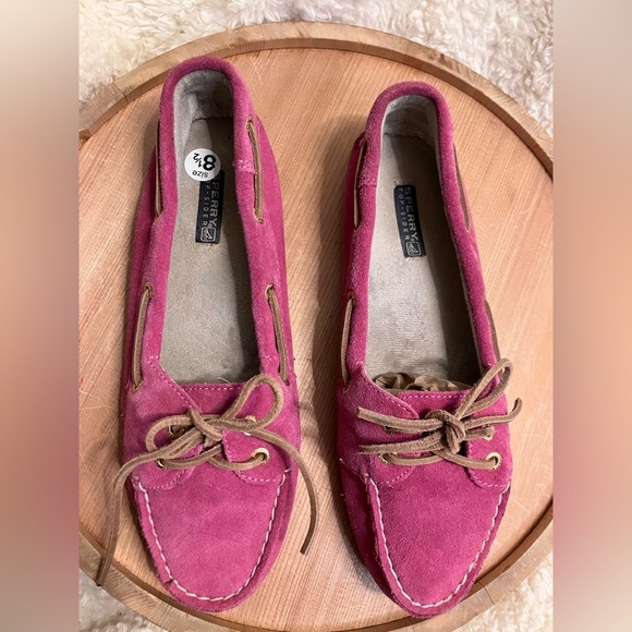 Sperry Top-Sider Women's Pink Suede Leather Moccasins Shoes Slippers Size 8.5 - Picture 3 of 11